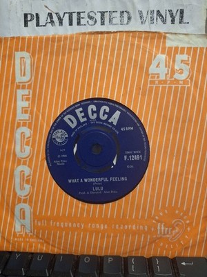LULU WHAT A WONDERFUL FEELING / TOSSIN & TURNIN DECCA UK  7'' VG+  VINYL SINGLE