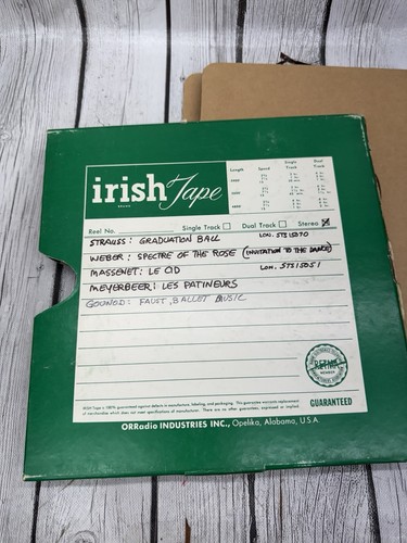 Vintage Ferro Sheen Irish Long Playing Recording Tape 7" Reel to Reel 1/4 1800 - 第 2/4 張圖片