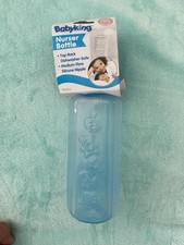 Babyking NWT 8 oz Blue Nurser Baby Bottle BPA Free with Silicone Nipple