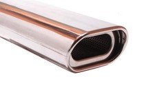 FOX Endschalldämper 1x135x80mm flachoval mit Absorber für Opel Astra Stufenheck