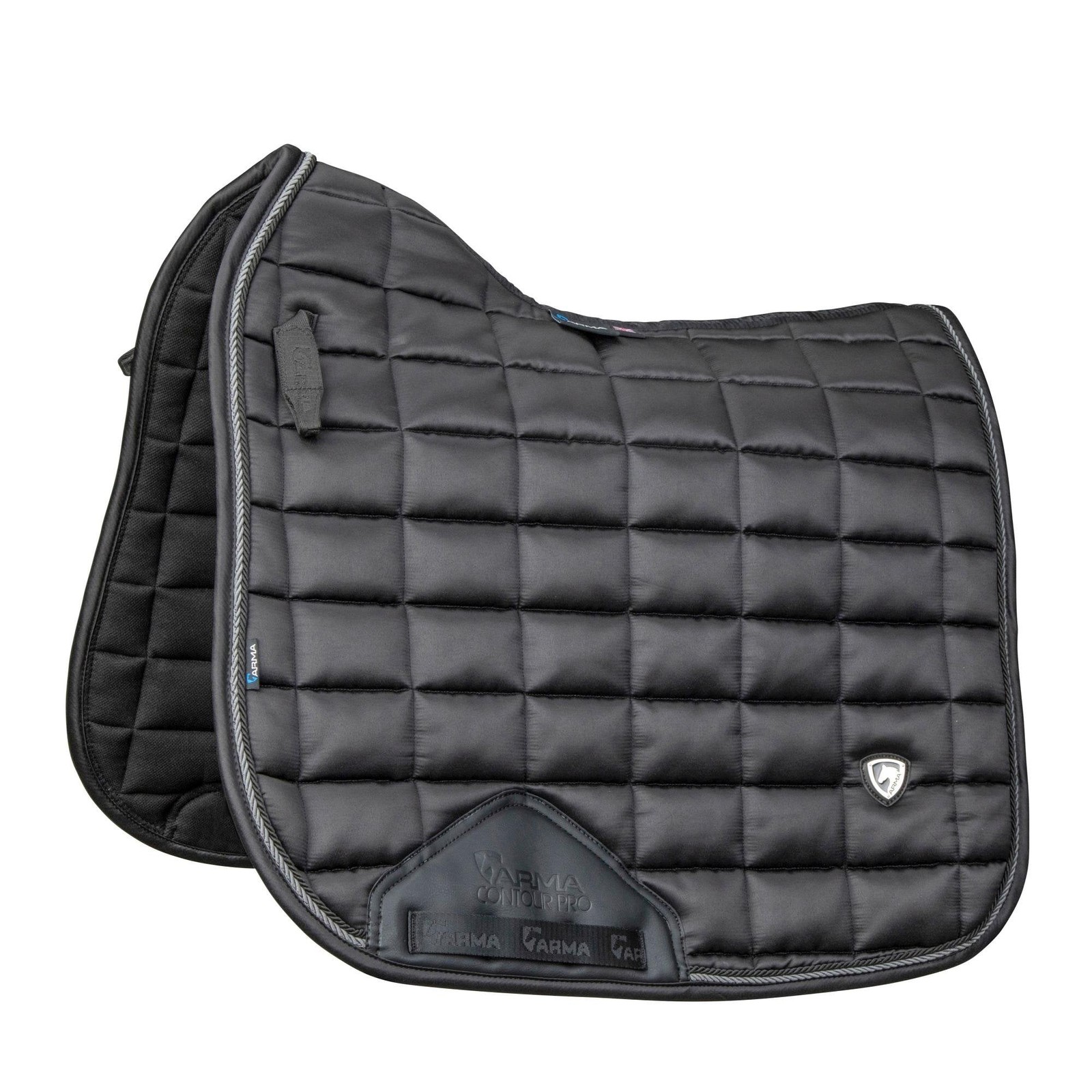 Shires ARMA Eltar Satin Dressage 17-18"" Saddlecloth - Black | Equestrian