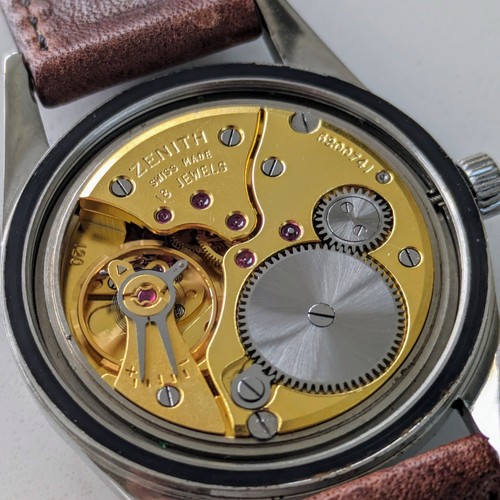 1960s Vintage Mens Zenith Sporto Screw Back Case 36mm Cal 120 - Imagen 3 de 8