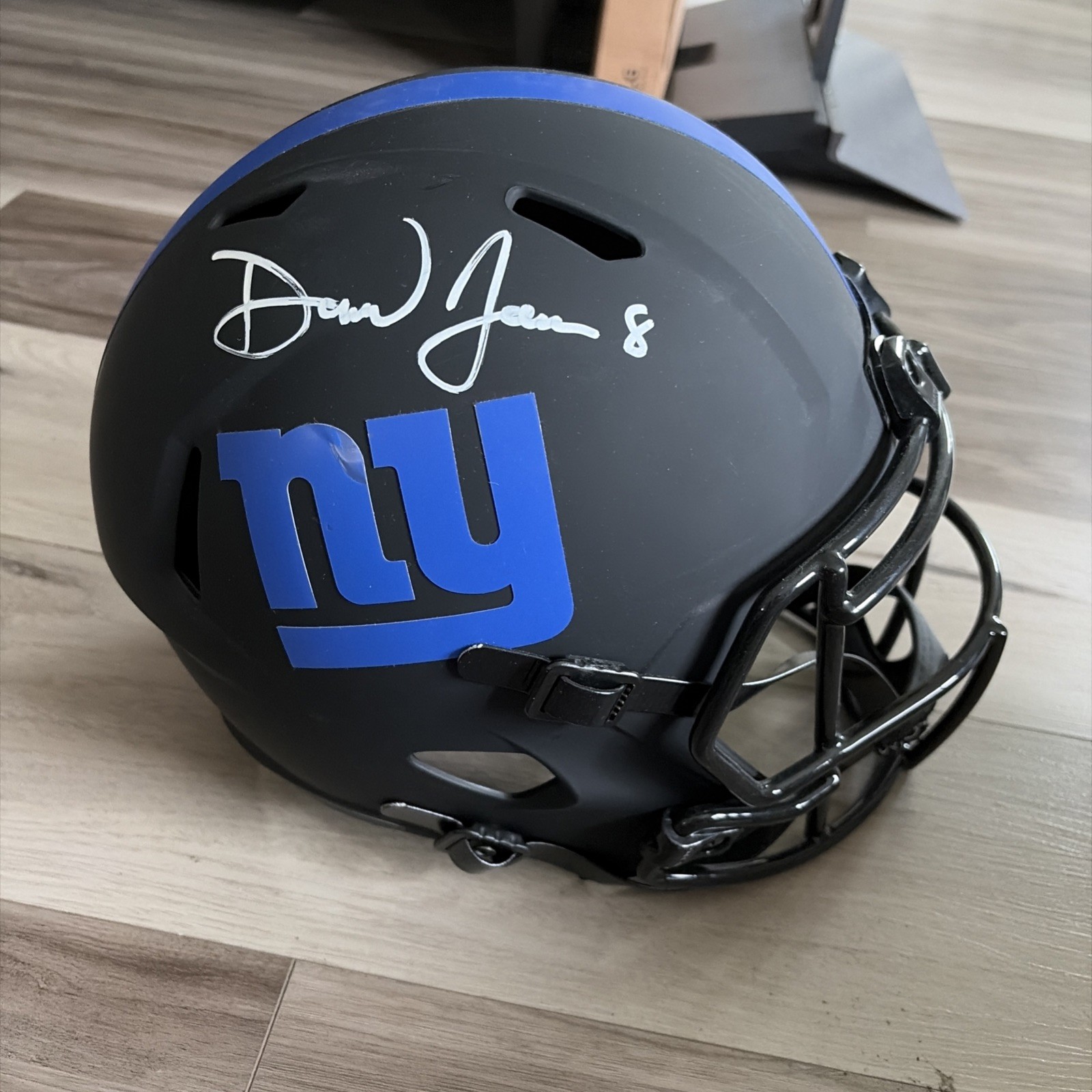 Daniel Jones New York Giants (Eclipse) Signed Fullsize Authentic Helmet JSA COA