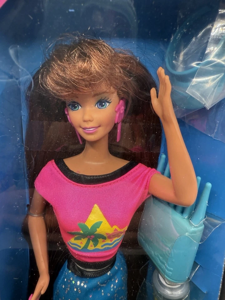 Boneca Barbie cabelo glitter rara ruiva cabelo longo 1993 Mattel nova na caixa perfeito estado ✨✨✨ - Imagem 2 de 4