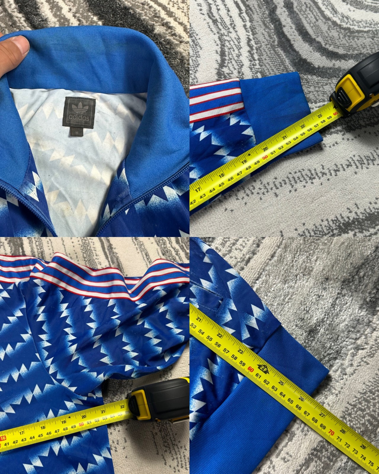 Vintage Adidas x Manchester United 2000's Y2K Sharp Sz Medium Blue Track Jacket image 6
