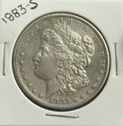1883-S Morgan Silver Dollar- Beautiful Coin. Hard Date Breast Feathers Rim Ding