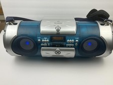 Vintage JVC RV-B550 CD Portatile Boombox Blu CD e Sintonizzatore AUX FUNZIONA BENISSIMO "Video"