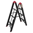 Black 3 step aluminium collapsible box ladder with carry bag - Caravan RV Parts