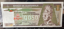 1983 Guatemala 1/2 Quetzal Banknote High Grade High Value