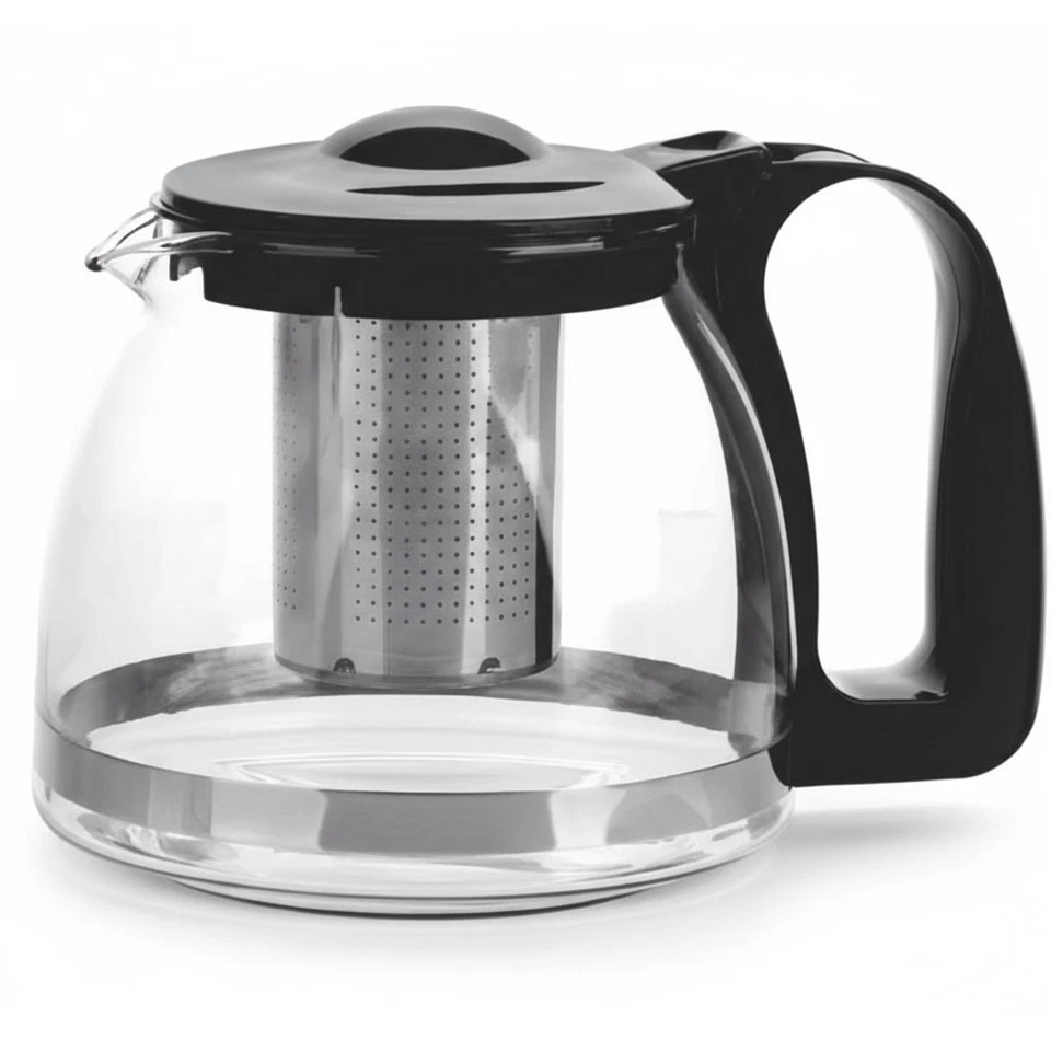 VIVIANA Glasteekanne 1250ml mit Stövchen & Edelstahl-Teesieb | Hitzebeständig - Bild 2 von 4