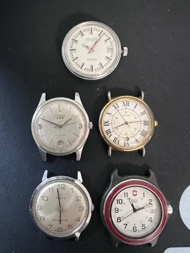 Watch Lot For Repair Resell. Vintage Benrus Waltham Timex Swiss Army