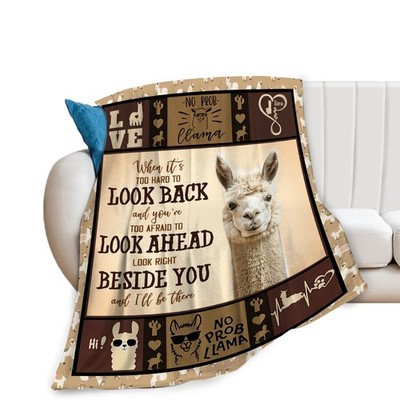 Llama Blanket for Girls Woman Cute Llama Throw Blanket Alpaca Stuff Decor Mer...