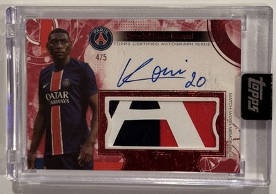 2025 Topps Exhibitions Randal Kolo Muani Red Patch Auto /5 Sealed 3 Color Letter