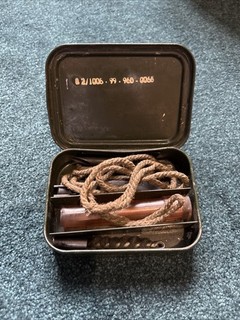 Ex Army Cleaning Kit Multi Tool Pull Through String Tin 1967 SFT Vintage Rare