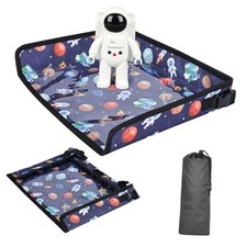 Kids Travel Tray Table Cover, Plane essentials for Toddler, Starry Sky Blue