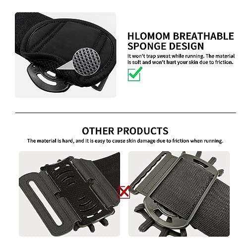 Wristband Phone Holder for Running,Forearm Armbands 360° Rotatable & Black - Zdjęcie 6 z 7