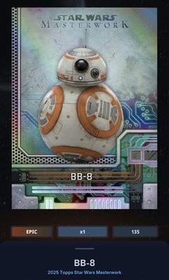 BB-8 Short Circuit Rainbow 299cc Epic Star Wars Card Trader Masterwork 2025