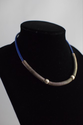 Collar De Colección Tr-50 Taxco México Plata de Ley 925 Deslizante y Cuerda de Cuero - Imagen 2 de 8