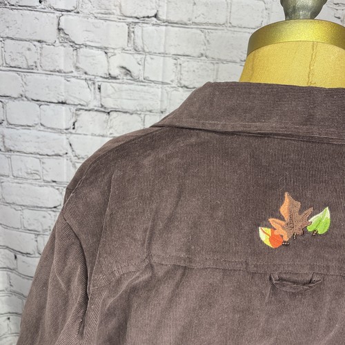 The Quacker Factory Autumn Corduroy Button Jacket 2 Piece Embroidered NWT Sz Med - Picture 7 of 20