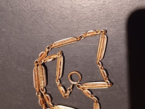 14" Pocket Watch Chain Gold Filled Two Tone - Picture 5 of 12