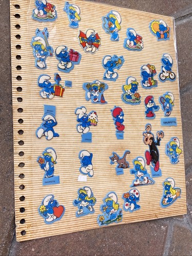 Vintage Die Schlümpfe Puffy Sticker (30) - 70er Jahre Ära aus Nachlass Sammelalbum Seite - Bild 9 von 9