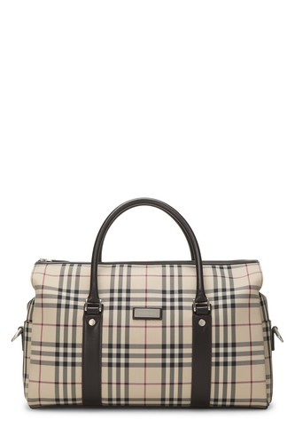 Burberry Brown House Check Nylon Weekender - WGACA