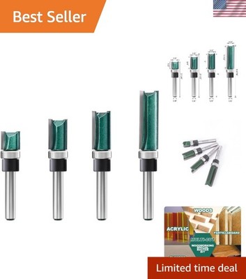 1/4'' Pattern Flush Trim Router Bit Set - Sharp Carbide Tools for Precision Cuts
