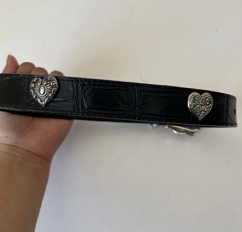 Vintage BRIGHTON KIDS Western Black Leather Belt Size XS . 25053 - Picture 3 of 7