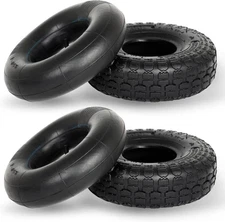 4.10/3.50-4 Replacement Tire and Inner Tube Set, 2 Pack, 10" Heavy Duty Tire And