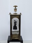 Vintage MCM Large Metal and Glass Liquor Decanter Music Box — photo 1