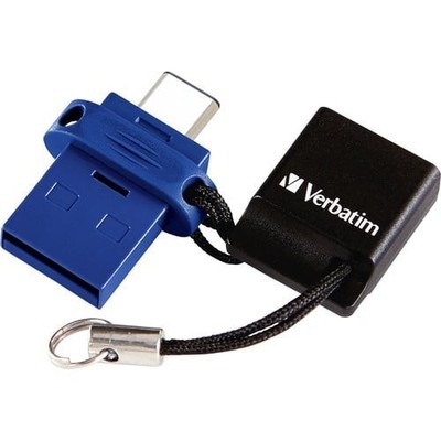 Verbatim 99155 64 GB Store N Go Dual USB Flash Drive, Blue
