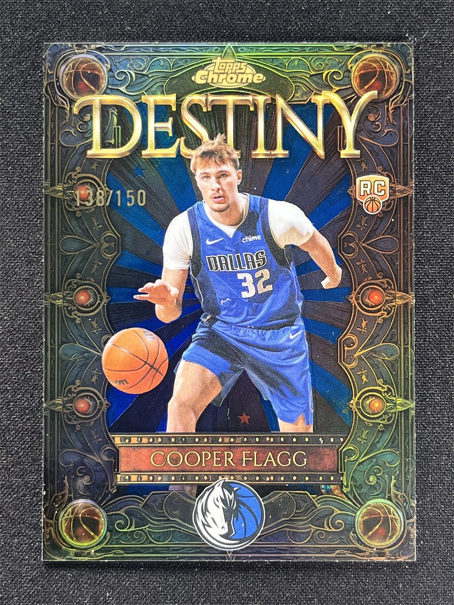 2025-26 Topps Chrome Cooper Flagg #D-1 Blue Refractor Destiny Rookie RC /150