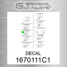 1670111C1 DECAL fits INTERNATIONAL TRUCK (Surplus Open Box)