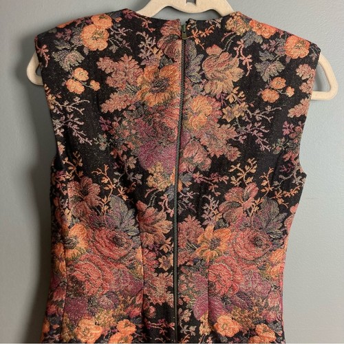 Maje Dress small metallic mini floral Asian holiday Robe Jacquard WORN ONCE - Picture 5 of 8
