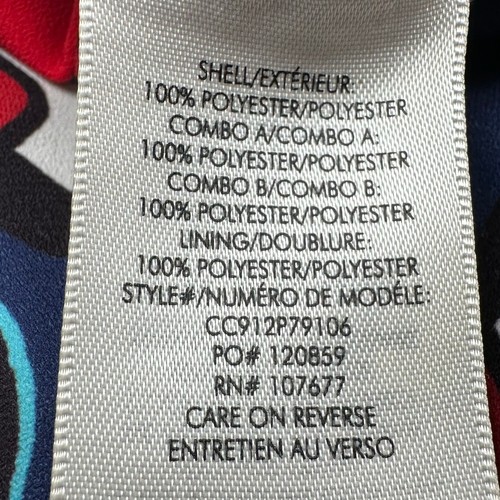 Alice And Olivia Pants Womens Extra Small Blue Red Pattern Snap Wide Leg Trouser - Bild 10 von 16