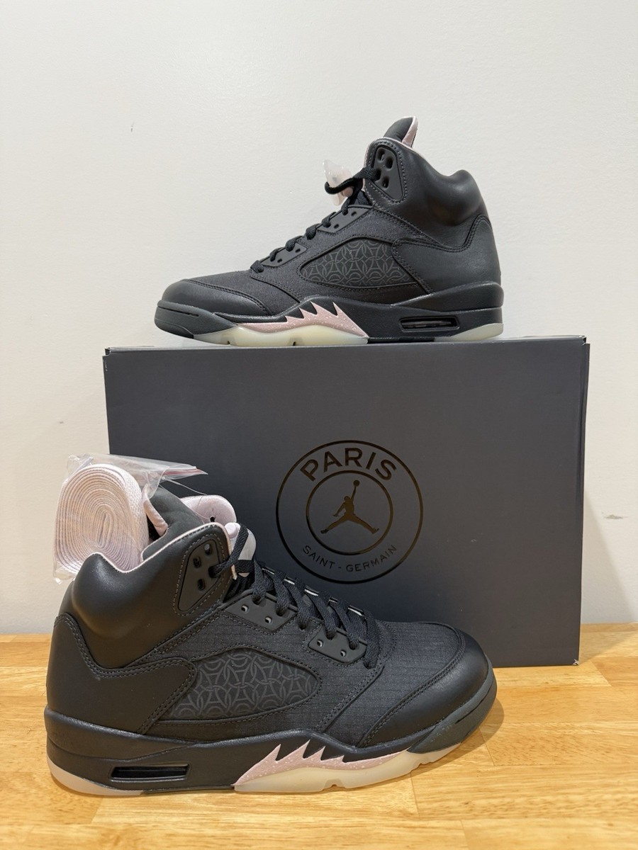 Jordan Air Jordan 5 Retro PSG Off Noir Black Pink Men display picture 3