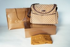 Autentica borsa fasciatoio Gucci GG Supreme borsa bambino + base fasciatoio