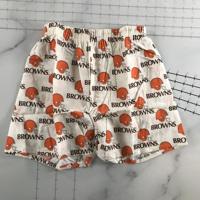 Bottom Drawers Boxers Mens XS White Cleveland Browns NFL Print Cotton USA