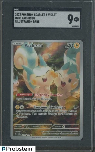 2023 Pokemon Scarlet & Violet #208 Pachirisu Illustration Rare SGC 9 MINT