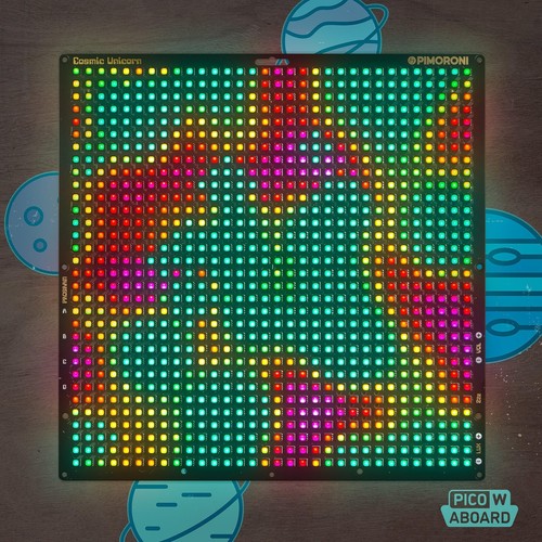 Pimoroni Cosmic Unicorn, 32x32 RGB-LED-Matrix, RP2040, Batteriebetrieb, 2,4 GHz - Bild 2 von 3