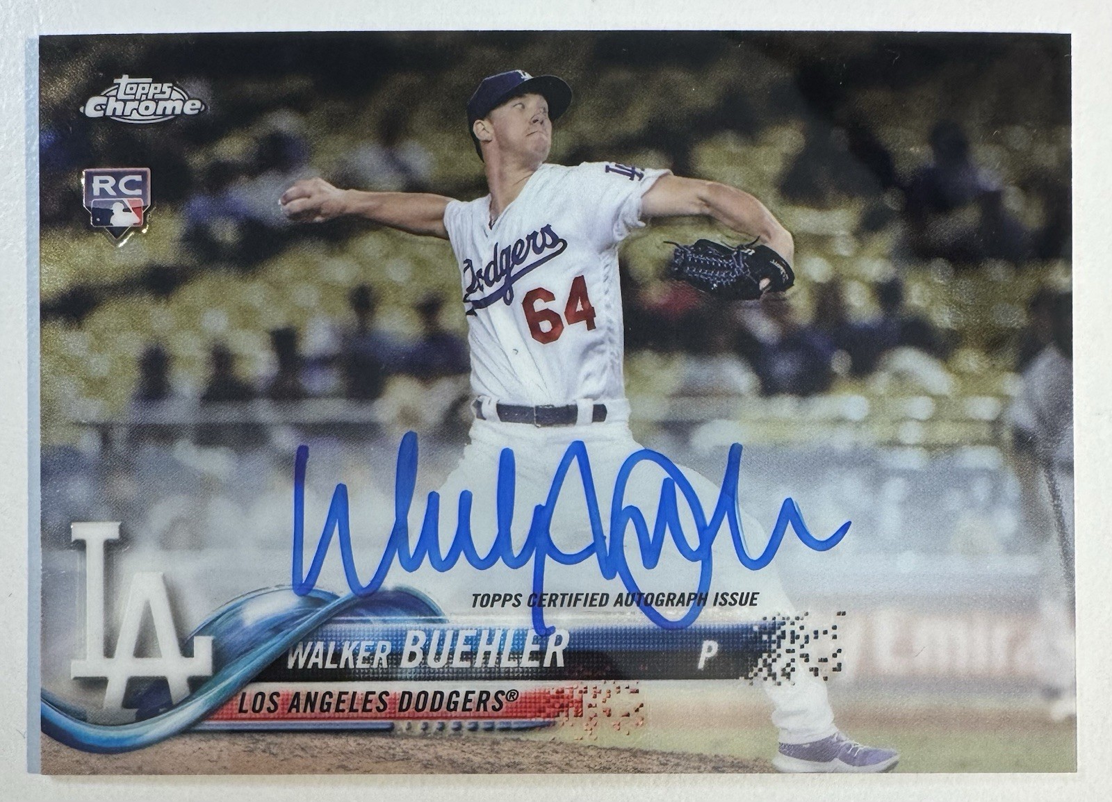 2018 Topps Chrome Walker Buehler Rookie RC Auto Autograph #RA-WB