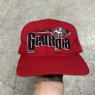 Vintage Georgia Bulldogs Hat Cap Snap Back Red College Football Mens Script Rare