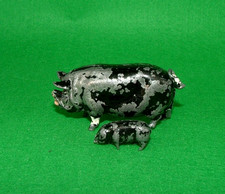VINTAGE BRITAINS PAINTED LEAD HOLLOW CAST PIG & PIGLET FIGURES FARM ZOO JOHILLCO