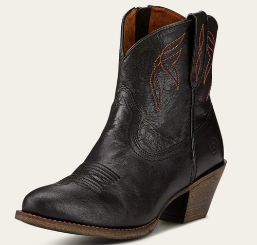 Ariat Womens 7" Darlin Leather Western Cowboy Boots Sz 8B Old Black 8 B 10017325 - Picture 10 of 11