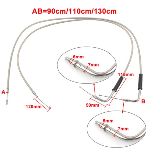 110cm Stainless Throttle Cable Fits Harley Sportster XL1200 883 Dyna Road King - Bild 8 von 8