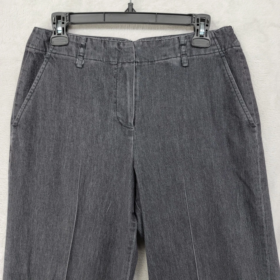 Pantalones de mezclilla Larry Levine elásticos pequeños de pierna recta para mujer 12P negros tiro alto  Foto 3 de 4