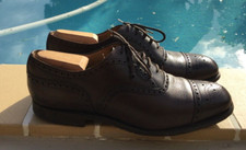 CHURCH'S HANDMADE BROWN LEATHER LACE UP DRESS SHOES Sz 8.5 MADE IN ENGLAND