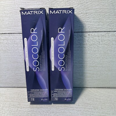 Lot Of 2-Matrix SoColor Power Cools Permanent Hair Color 3 Oz 4AA Dark Brown Ash