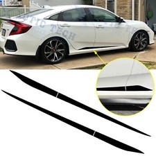 Black Stripe Pre-cut Side Door Skirt Vinyl Decal Sticker For Honda Civic 2016-21