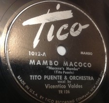 Tito Puente 78 rpm Mambo Macoco Tico 1012 Abaniquito 1949 Latin (VG)